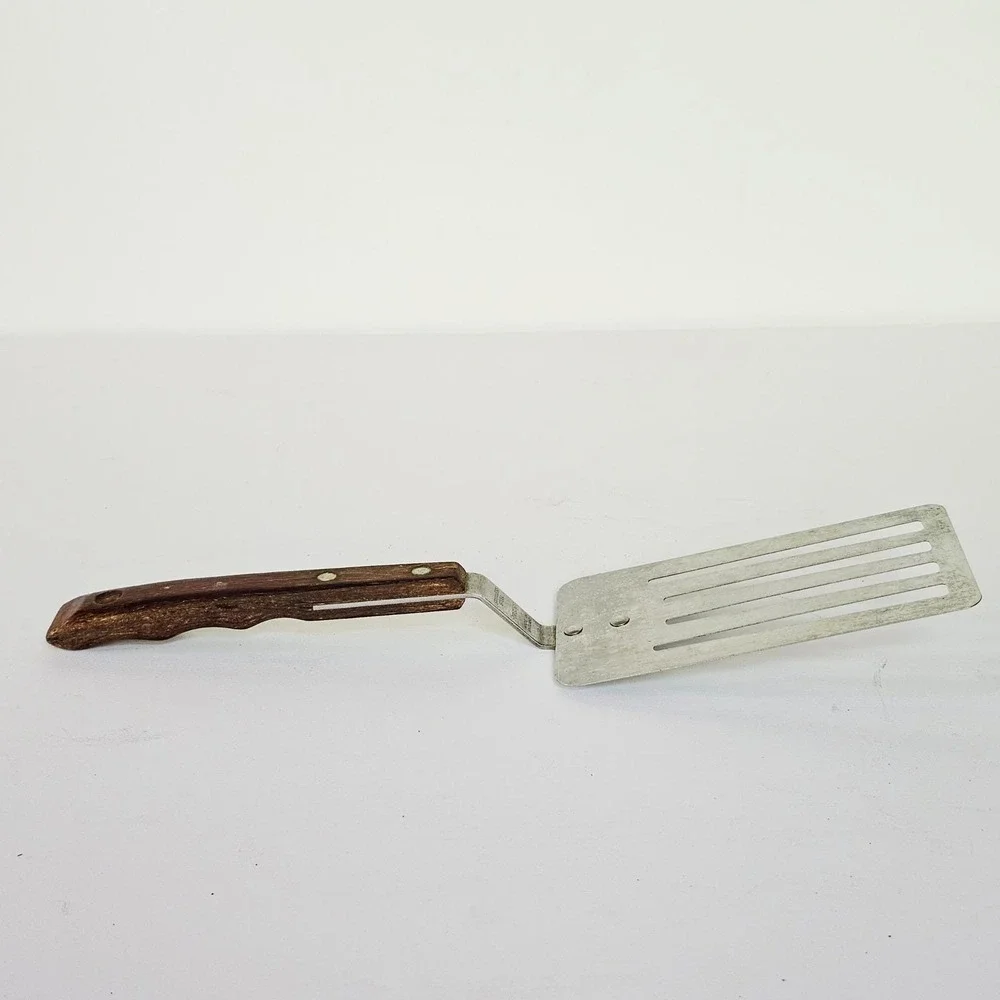 Vintage Prestige Spatula Stainless Steel Wood Handle Made in England Farmhouse